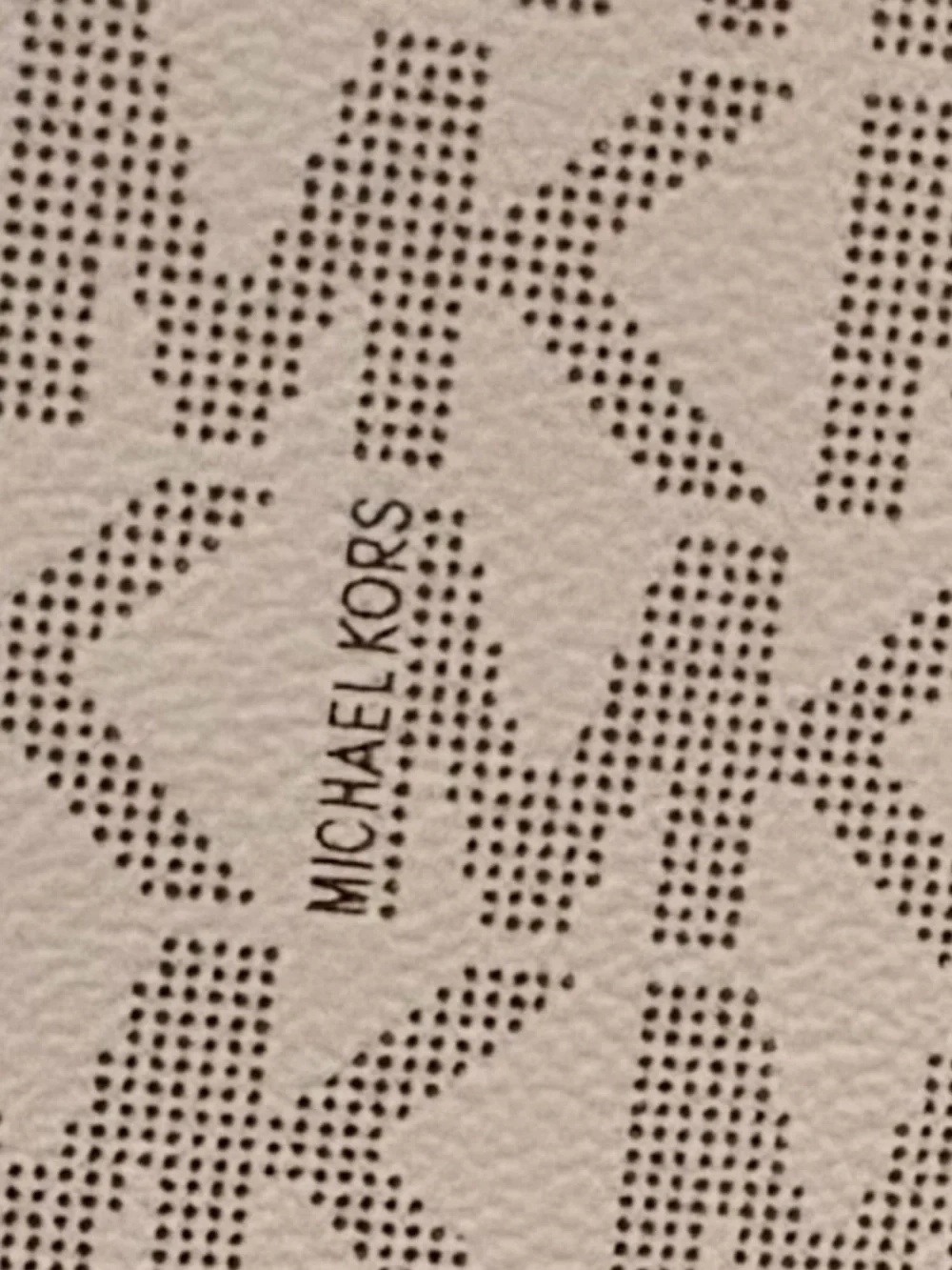 Michael Kors Cream Signature Canvas Tote with Brown Leather Trim